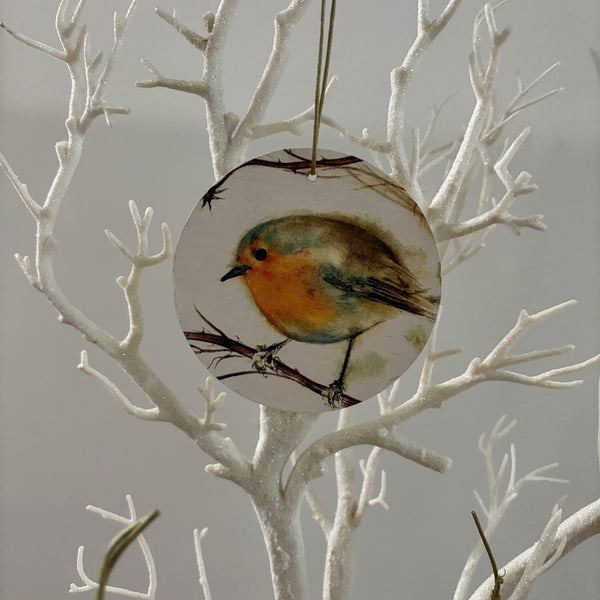 Robin, Lost Loved Ones, Robin Bauble, Tree Decoration, Home Decoration, Grieving Gift, Wooden Robin Bauble, Handmade. Memorial Robin decor.