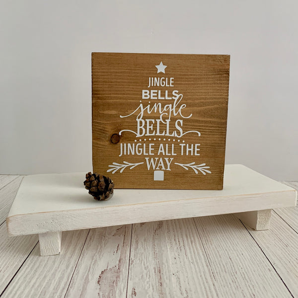 Wooden sign, Christmas Decor, Home Decoration, Christmas Wooden Block, Jingle Bells, Jingle Bells, Jingle all the Way. Seasonal Decoration