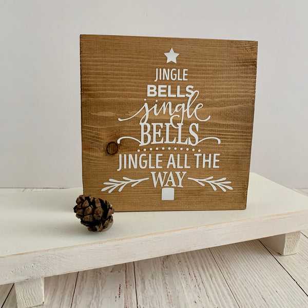 Wooden sign, Christmas Decor, Home Decoration, Christmas Wooden Block, Jingle Bells, Jingle Bells, Jingle all the Way. Seasonal Decoration