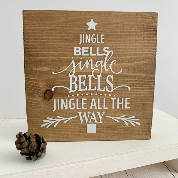 Wooden sign, Christmas Decor, Home Decoration, Christmas Wooden Block, Jingle Bells, Jingle Bells, Jingle all the Way. Seasonal Decoration