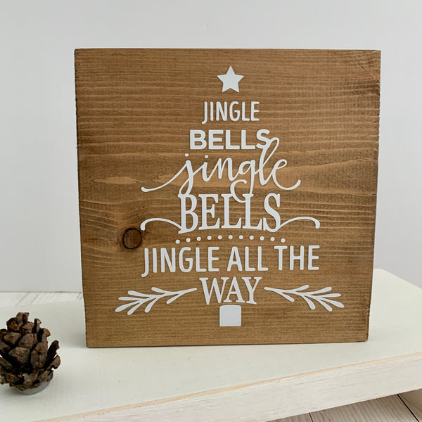 Wooden sign, Christmas Decor, Home Decoration, Christmas Wooden Block, Jingle Bells, Jingle Bells, Jingle all the Way. Seasonal Decoration