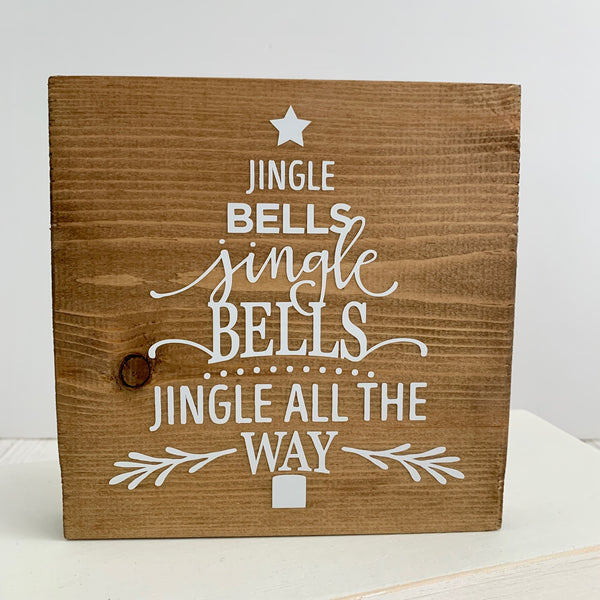 Wooden sign, Christmas Decor, Home Decoration, Christmas Wooden Block, Jingle Bells, Jingle Bells, Jingle all the Way. Seasonal Decoration