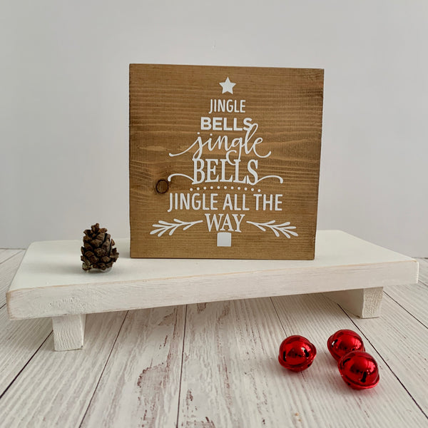 Wooden sign, Christmas Decor, Home Decoration, Christmas Wooden Block, Jingle Bells, Jingle Bells, Jingle all the Way. Seasonal Decoration