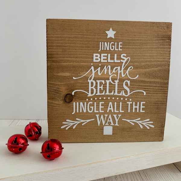 Wooden sign, Christmas Decor, Home Decoration, Christmas Wooden Block, Jingle Bells, Jingle Bells, Jingle all the Way. Seasonal Decoration