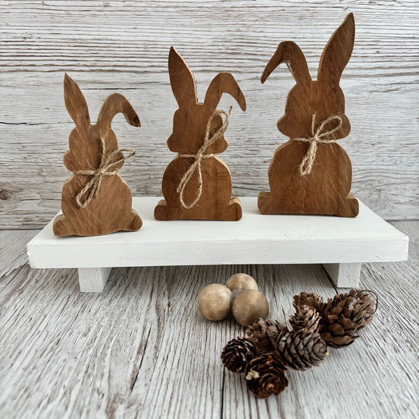 Chunky Wood Bunnies, Wooden Easter Bunnies, Rustic Farmhouse Decor, Tier Tray Shelf Sitters, Easter Spring Decor,  Wooden Signs, Handmade.