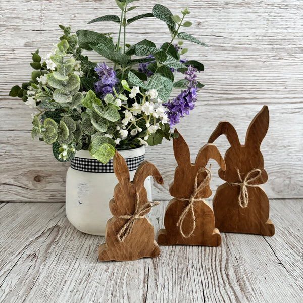 Chunky Wood Bunnies, Wooden Easter Bunnies, Rustic Farmhouse Decor, Tier Tray Shelf Sitters, Easter Spring Decor,  Wooden Signs, Handmade.