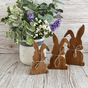 Chunky Wood Bunnies, Wooden Easter Bunnies, Rustic Farmhouse Decor, Tier Tray Shelf Sitters, Easter Spring Decor,  Wooden Signs, Handmade.