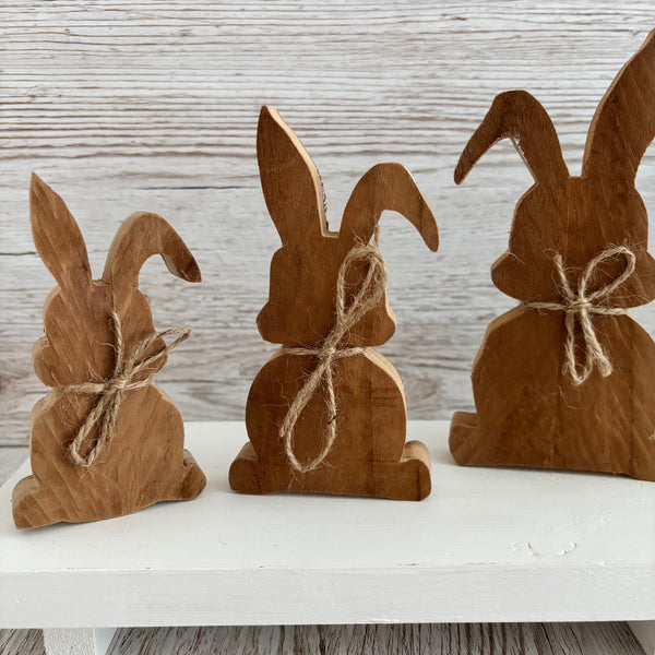 Chunky Wood Bunnies, Wooden Easter Bunnies, Rustic Farmhouse Decor, Tier Tray Shelf Sitters, Easter Spring Decor,  Wooden Signs, Handmade.