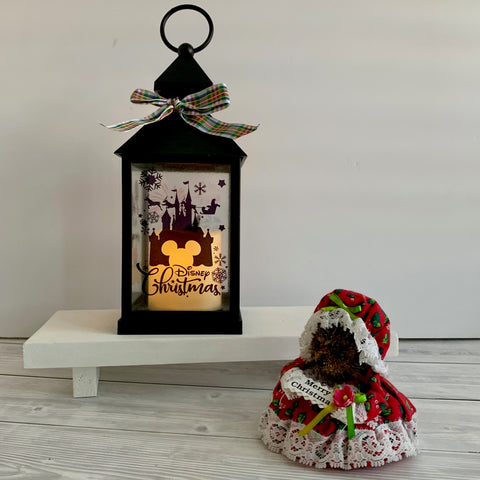 Disney Lantern, Christmas Disney Lantern, Christmas Decor, Christmas Gift, Light Up Candle Lantern. Festive Home Decor.