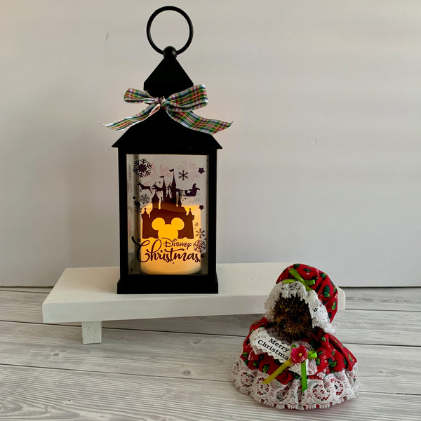 Disney Lantern, Christmas Disney Lantern, Christmas Decor, Christmas Gift, Light Up Candle Lantern. Festive Home Decor.