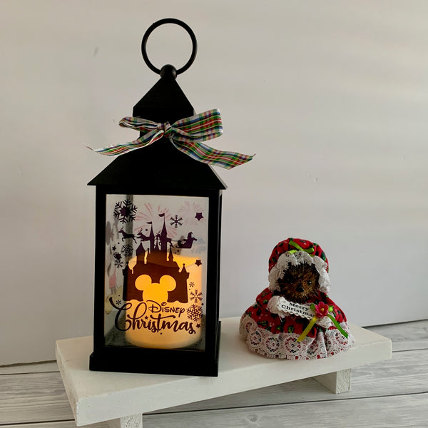 Disney Lantern, Christmas Disney Lantern, Christmas Decor, Christmas Gift, Light Up Candle Lantern. Festive Home Decor.