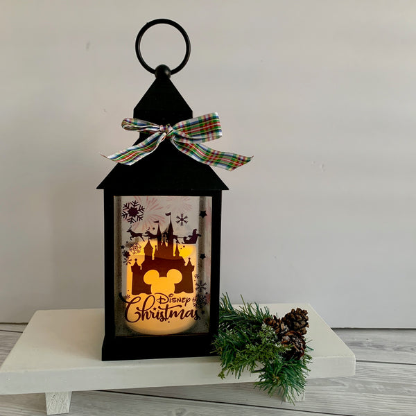 Disney Lantern, Christmas Disney Lantern, Christmas Decor, Christmas Gift, Light Up Candle Lantern. Festive Home Decor.