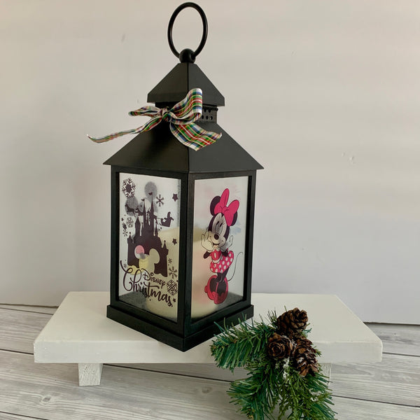 Disney Lantern, Christmas Disney Lantern, Christmas Decor, Christmas Gift, Light Up Candle Lantern. Festive Home Decor.