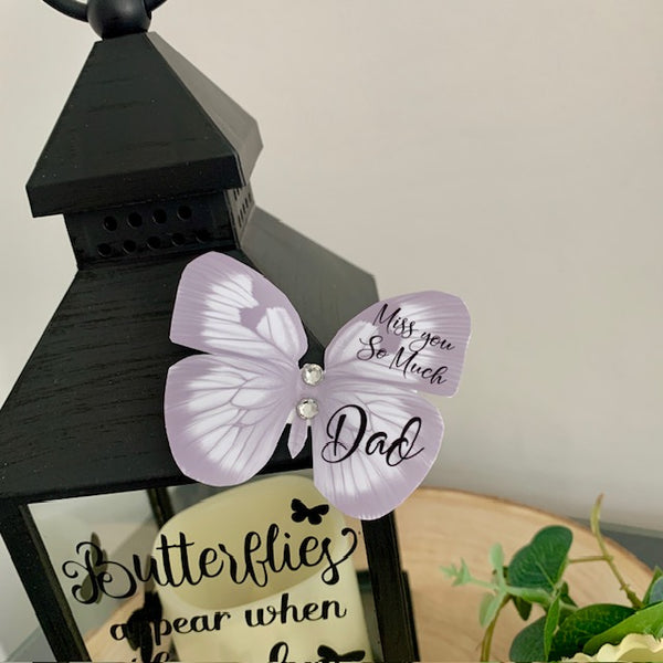 Butterflies appear when loved ones are near, Memorial Lantern, Mourning Gift, Grieving Gift, Personalised Memorial Lantern. Photo Lantern.