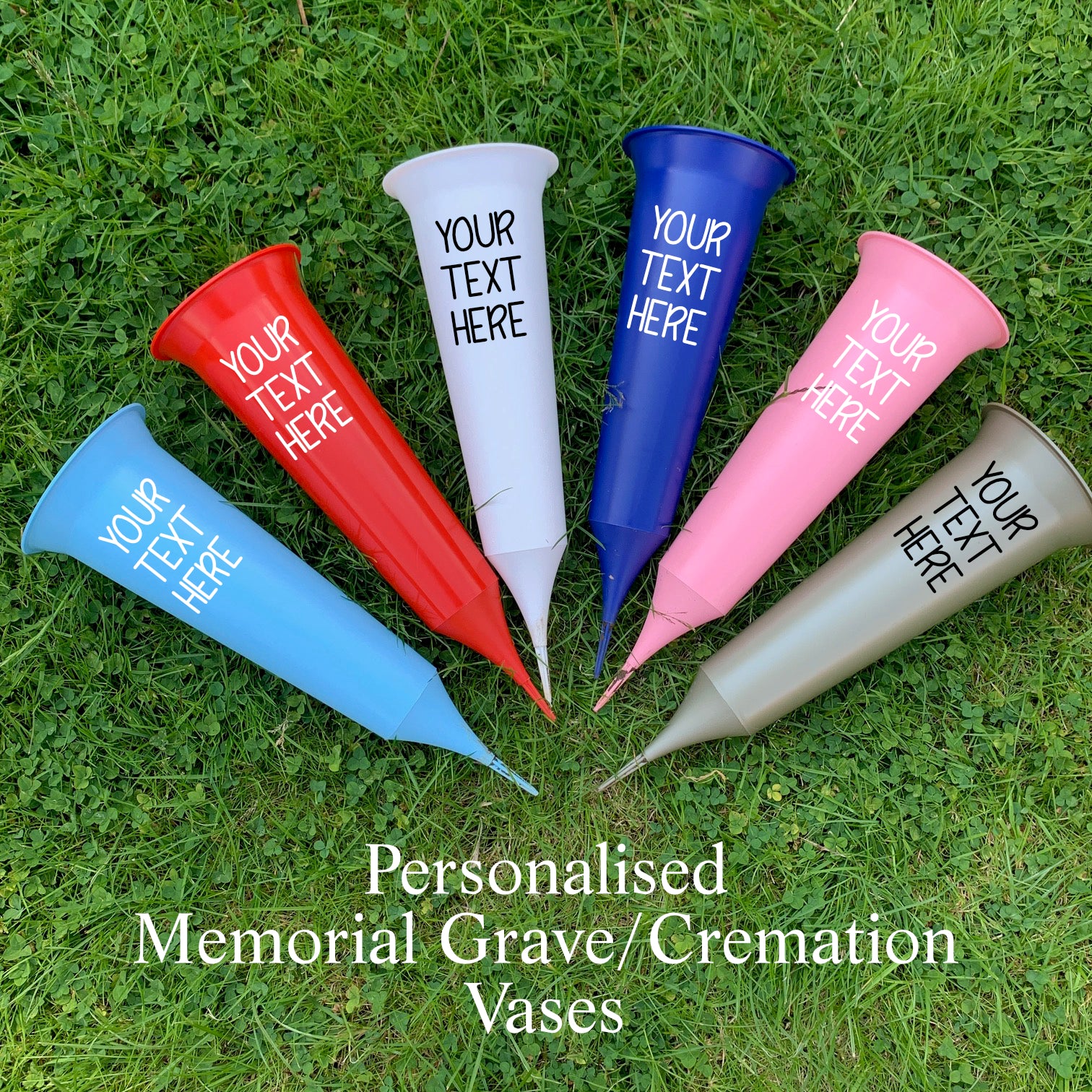 Personalised Memorial Vase | Grave/Crem Vase/Flower Pot | Remembrance Vase | Grieving Gift | Spike Vase | Coloured spike Vase. Grave marker.