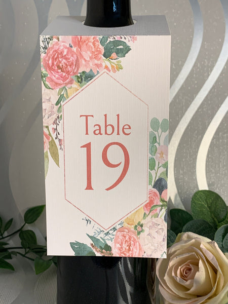 Wedding table numbers, wedding centrepiece, Floral wedding numbers, 1 - 20, Wedding table decorations, wedding table numbers.