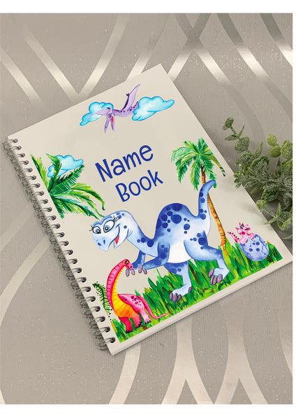 Dinosaur book, Spiral notebook, plain pages, A5 book, Drawings, Notebook, sketchbook, Journal, Personalized birthday gift, child’s notebook