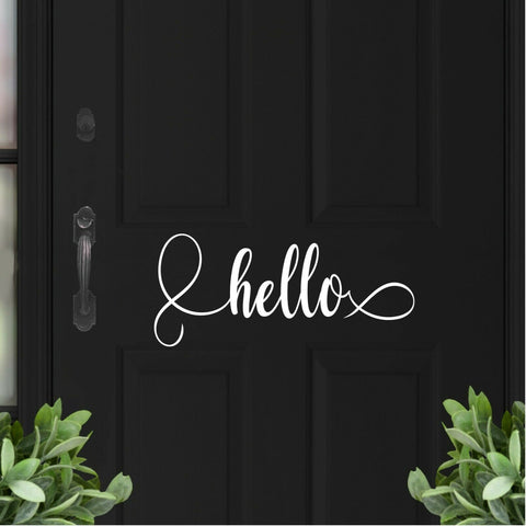 Door sign, Entry Door Sign, Hello, Front Door Sign, high quality vinyl sticker