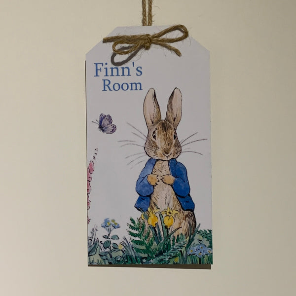 Door Hangers, Peter Rabbit door sign, Child's Door Name, bedroom sign, Peter Rabbit, Beatrix Potter, bedroom name door sign