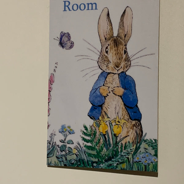 Door Hangers, Peter Rabbit door sign, Child's Door Name, bedroom sign, Peter Rabbit, Beatrix Potter, bedroom name door sign