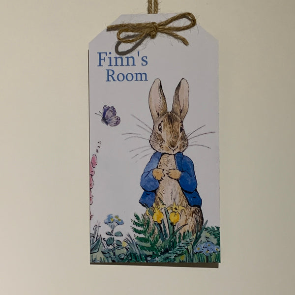 Door Hangers, Peter Rabbit door sign, Child's Door Name, bedroom sign, Peter Rabbit, Beatrix Potter, bedroom name door sign