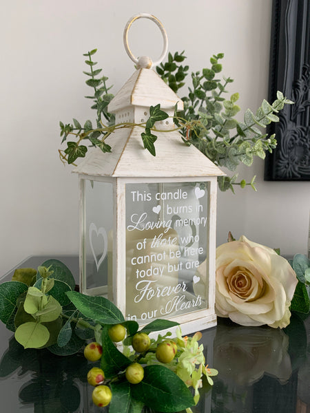 This candle burns in loving memory of those who cannot be here today but are forever in our hearts Memorial Lantern, Wedding Lantern