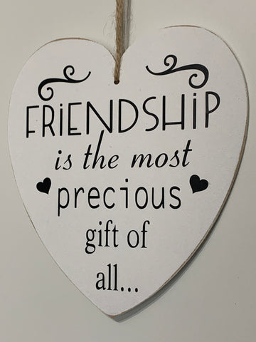 Friendship Gift, Friends Gift, Wooden Heart, Wooden Wall hanging heart Birthday gift for Friend, Friendship is the most precious gift of all