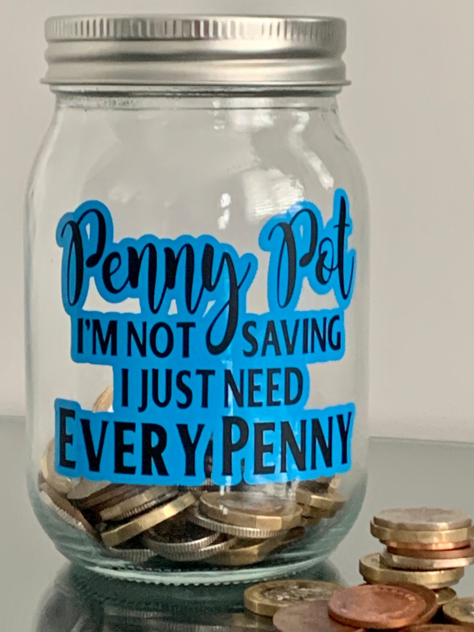 Savings Jar, Change Jar, Penny Pot Jar, Money Jar, Coin Savings Jar, Loose Change Glass Savings Jar, Novelty Savings Jar, Novelty Gift