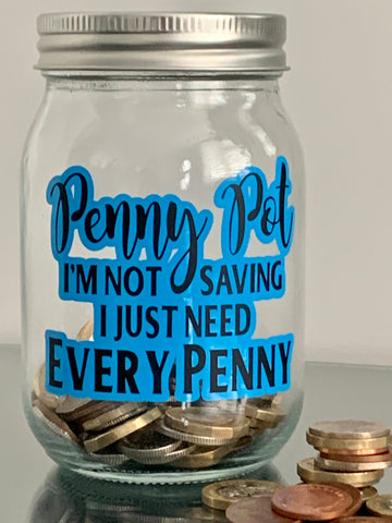 Savings Jar, Change Jar, Penny Pot Jar, Money Jar, Coin Savings Jar, Loose Change Glass Savings Jar, Novelty Savings Jar, Novelty Gift