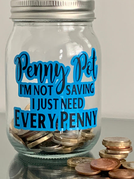 Savings Jar, Change Jar, Penny Pot Jar, Money Jar, Coin Savings Jar, Loose Change Glass Savings Jar, Novelty Savings Jar, Novelty Gift