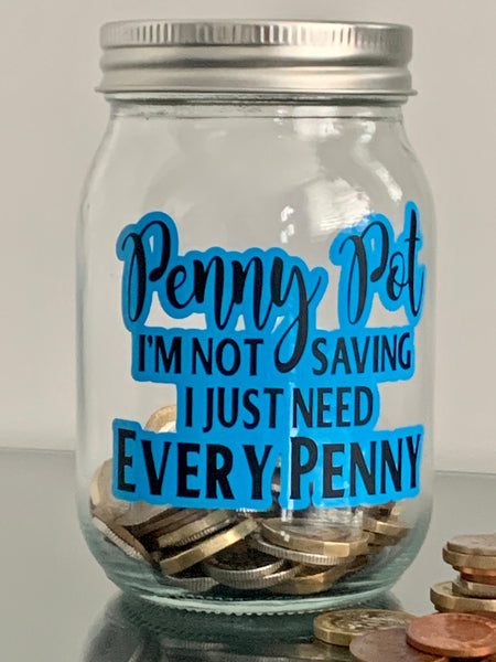 Savings Jar, Change Jar, Penny Pot Jar, Money Jar, Coin Savings Jar, Loose Change Glass Savings Jar, Novelty Savings Jar, Novelty Gift