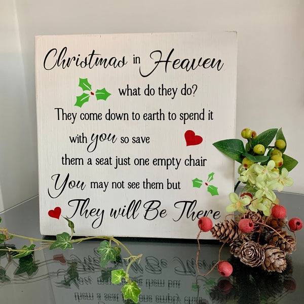 Christmas in Heaven what do they do? Christmas Decoration, Christmas Block, Christmas Wooden Sign, Home Decoration for Christmas