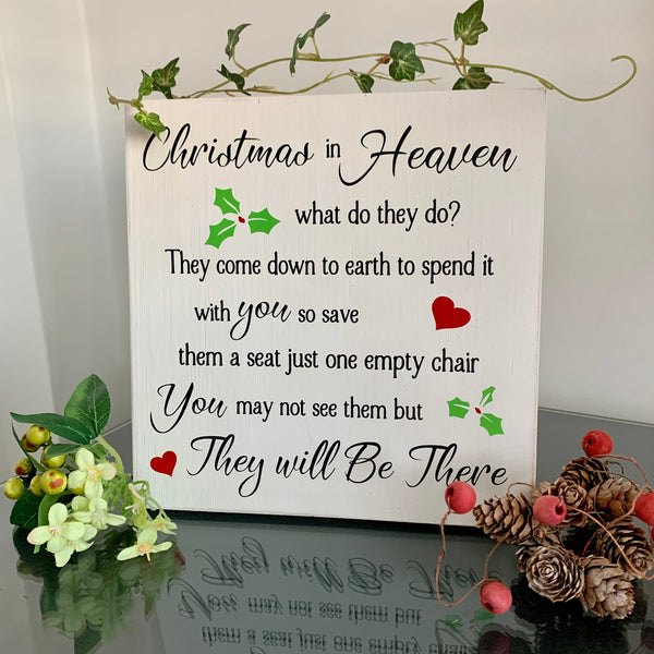 Christmas in Heaven what do they do? Christmas Decoration, Christmas Block, Christmas Wooden Sign, Home Decoration for Christmas