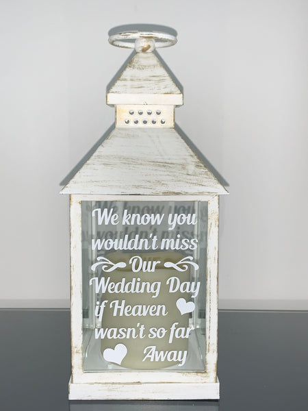 Wedding lantern, memorial lantern We know you wouldn't miss our Wedding Day, Wedding Venue Lantern, Candle Lantern, wedding decor