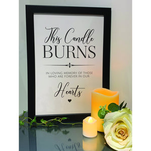 Wedding Sign, This candle burns in loving memory, Wedding Venue Decoration. Wedding Print, Contemporary Art Print for Wedding.