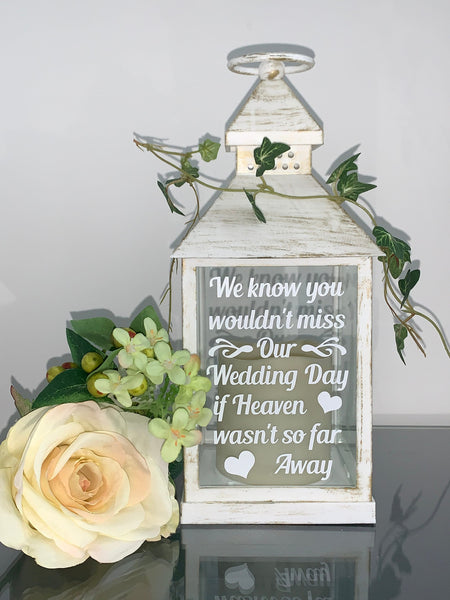 Wedding lantern, memorial lantern We know you wouldn't miss our Wedding Day, Wedding Venue Lantern, Candle Lantern, wedding decor