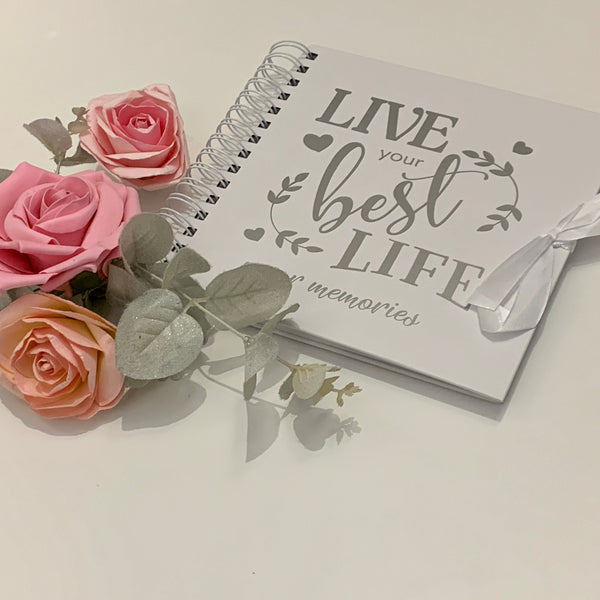 Wedding Gift, Engagement Gift, Memory Book/Scrapbook/Photo album/Keepsake Book. Live your best Life, our memories Book/Journal/Album 8" x 8"