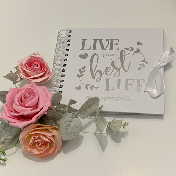 Wedding Gift, Engagement Gift, Memory Book/Scrapbook/Photo album/Keepsake Book. Live your best Life, our memories Book/Journal/Album 8" x 8"