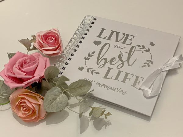 Wedding Gift, Engagement Gift, Memory Book/Scrapbook/Photo album/Keepsake Book. Live your best Life, our memories Book/Journal/Album 8" x 8"