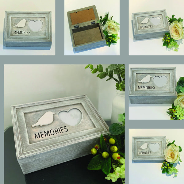 Wooden Memory Box, Keepsake Box, Memories Box with Photo. Personalised Gift Box. Memory/Keepsake Wooden Box, Size 17 cm x 12 cm, Gift Box