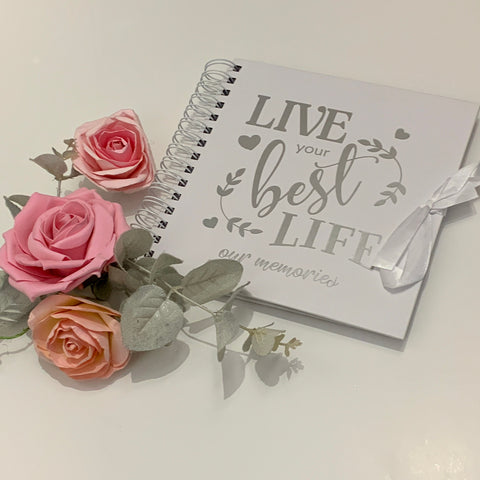 Wedding Gift, Engagement Gift, Memory Book/Scrapbook/Photo album/Keepsake Book. Live your best Life, our memories Book/Journal/Album 8" x 8"