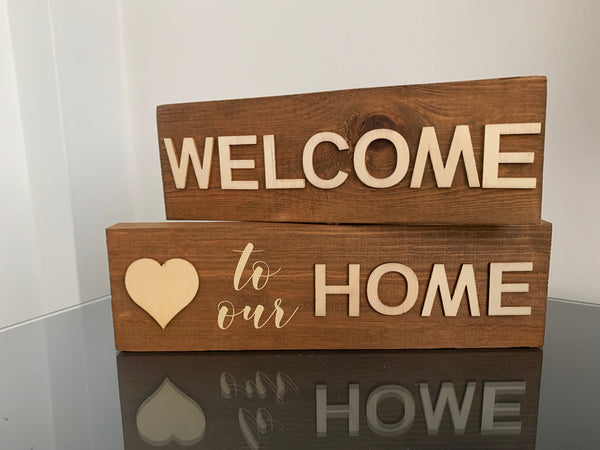 Wooden Sign, Welcome to our Home Sign. Home Decoration. Welcome entry Sign. Handmade Wooden Sign - SMALL BUSINESS