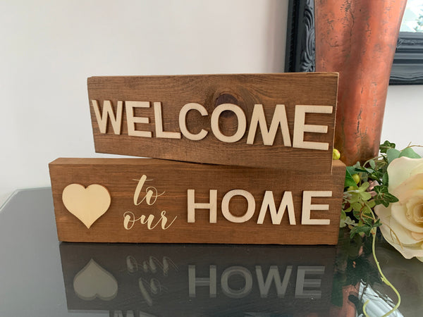 Wooden Sign, Welcome to our Home Sign. Home Decoration. Welcome entry Sign. Handmade Wooden Sign - SMALL BUSINESS