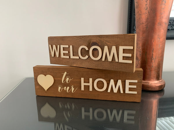 Wooden Sign, Welcome to our Home Sign. Home Decoration. Welcome entry Sign. Handmade Wooden Sign - SMALL BUSINESS