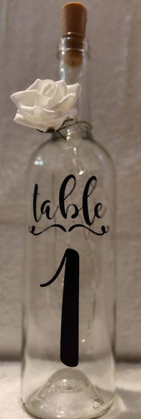 Wedding Table Decor, Table Numbers, Wedding Stickers, Make your own Table settings with these Professional Stickers, Bottle Stickers.