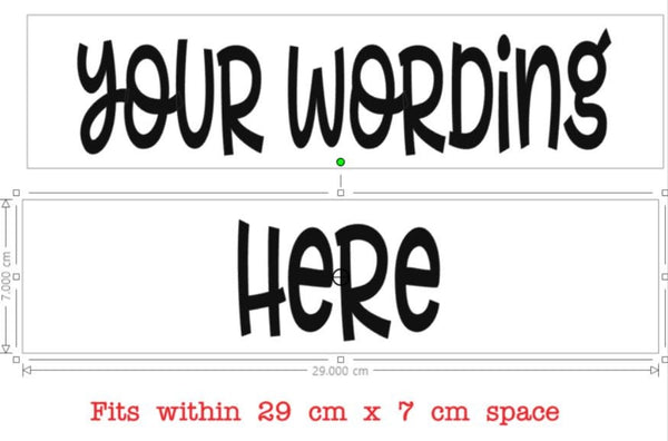 Custom Design Crate Stickers, Box Decal Stickers, Wedding, Birthday, New Born, ANY WORDING/COLOUR  - choice of fonts. Fits 29cm x7cm