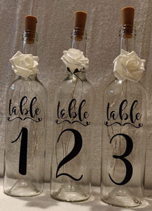 Wedding Table Decor, Table Numbers, Wedding Stickers, Make your own Table settings with these Professional Stickers, Bottle Stickers.