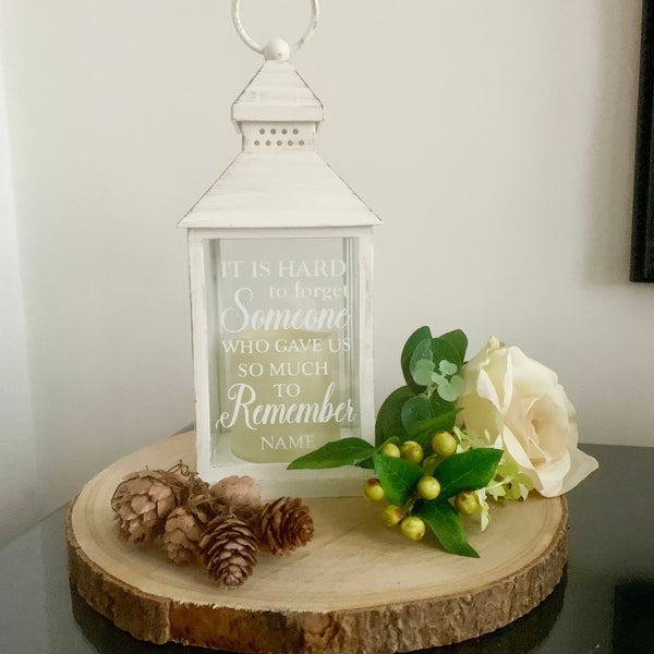 Keepsake Memorial Gift. It is hard to forget Someone who gave us so much to Remember. Memorial Lantern, Mourning/Grieving Gift, Memorial