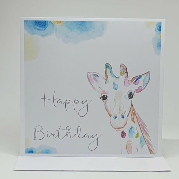 Birthday Card, Greeting Card, Giraffe Card, Adult Card, Children Card, Birthday Card and Envelope, Giraffe Birthday Card, Happy Birthday.