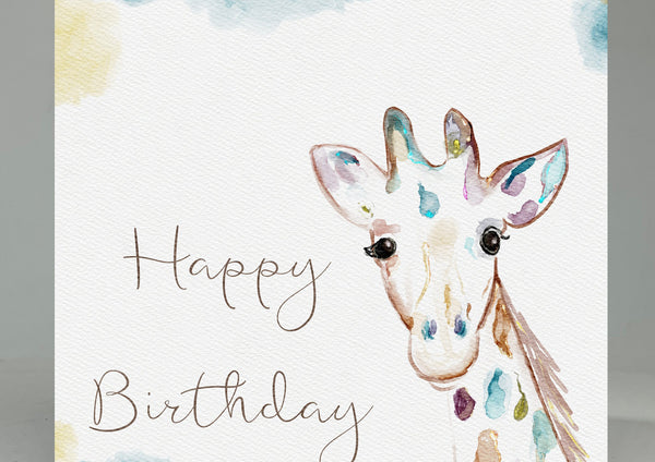 Birthday Card, Greeting Card, Giraffe Card, Adult Card, Children Card, Birthday Card and Envelope, Giraffe Birthday Card, Happy Birthday.